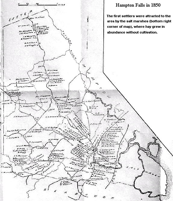 1850 map of Hampton Falls